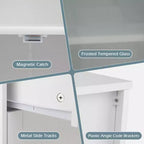Freestanding Bathroom Floor Storage Cabinet with 2 Drawers and Cupboard