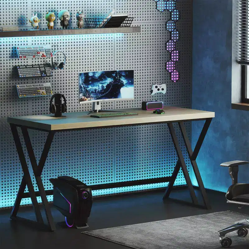 149.9 cm Large Industrial Computer Desk with Heavy-Duty Metal Frame