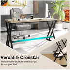 149.9 cm Large Industrial Computer Desk with Heavy-Duty Metal Frame
