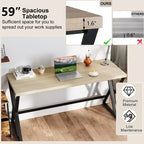 149.9 cm Large Industrial Computer Desk with Heavy-Duty Metal Frame