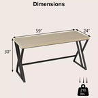 149.9 cm Large Industrial Computer Desk with Heavy-Duty Metal Frame
