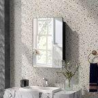 50.8 × 76.2 cm Bathroom Mirror Cabinet with Aluminum Frame and Adjustable Shelves