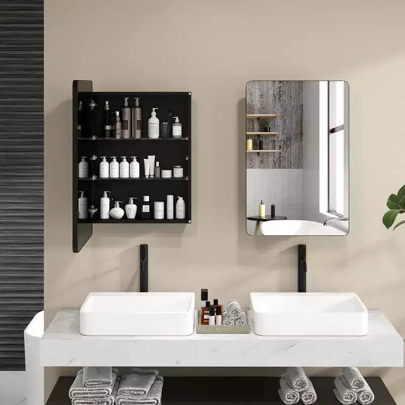 50.8 × 76.2 cm Bathroom Mirror Cabinet with Aluminum Frame and Adjustable Shelves