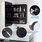 50.8 × 76.2 cm Bathroom Mirror Cabinet with Aluminum Frame and Adjustable Shelves