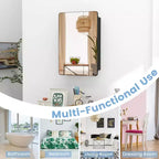 50.8 × 76.2 cm Bathroom Mirror Cabinet with Aluminum Frame and Adjustable Shelves