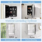 50.8 × 76.2 cm Bathroom Mirror Cabinet with Aluminum Frame and Adjustable Shelves