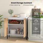 2-Door Buffet Cabinet Sideboard with Shelf, Metal Legs & Anti-Tipping Kit