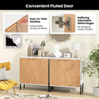 2-Door Buffet Cabinet Sideboard with Shelf, Metal Legs & Anti-Tipping Kit
