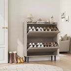 2-Drawer Wooden Shoe Cabinet with Adjustable Shelf - Hidden Entryway & Hallway Storage Organizer for Living Room Space-Saving Solution