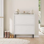 2-Drawer Wooden Shoe Cabinet with Adjustable Shelf - Hidden Entryway & Hallway Storage Organizer for Living Room Space-Saving Solution