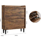 2-Drawer Wooden Shoe Cabinet with Adjustable Shelf - Hidden Entryway & Hallway Storage Organizer for Living Room Space-Saving Solution