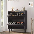 2-Drawer Wooden Shoe Cabinet with Adjustable Shelf - Hidden Entryway & Hallway Storage Organizer for Living Room Space-Saving Solution