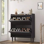 2-Drawer Wooden Shoe Cabinet with Adjustable Shelf - Hidden Entryway & Hallway Storage Organizer for Living Room Space-Saving Solution