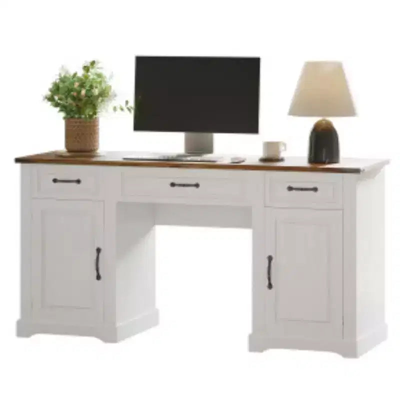 Sleek Office Desk with Drawers - Organized Storage for Books, Supplies & Devices