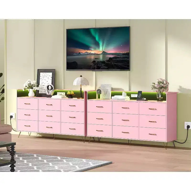 93.0 × 159.5 × 42.4 cm 9-Drawer Tall Dresser, Modern Storage Cabinet with Multi-Functional Organizer for Multi-Room Use, Sleek Design