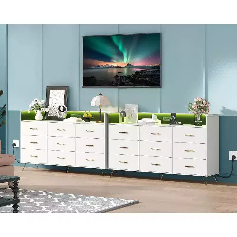 93.0 × 159.5 × 42.4 cm 9-Drawer Tall Dresser, Modern Storage Cabinet with Multi-Functional Organizer for Multi-Room Use, Sleek Design