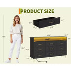 93.0 × 159.5 × 42.4 cm 9-Drawer Tall Dresser, Modern Storage Cabinet with Multi-Functional Organizer for Multi-Room Use, Sleek Design