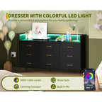 93.0 × 159.5 × 42.4 cm 9-Drawer Tall Dresser, Modern Storage Cabinet with Multi-Functional Organizer for Multi-Room Use, Sleek Design