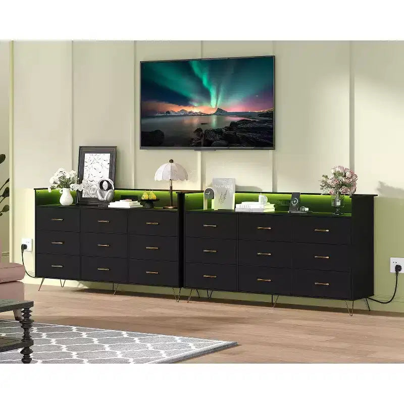 93.0 × 159.5 × 42.4 cm 9-Drawer Tall Dresser, Modern Storage Cabinet with Multi-Functional Organizer for Multi-Room Use, Sleek Design
