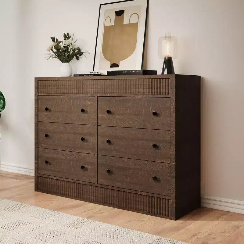 Fluted 6- or 7-Drawer Dresser with Smooth-Gliding Drawers and Anti-Tip Safety