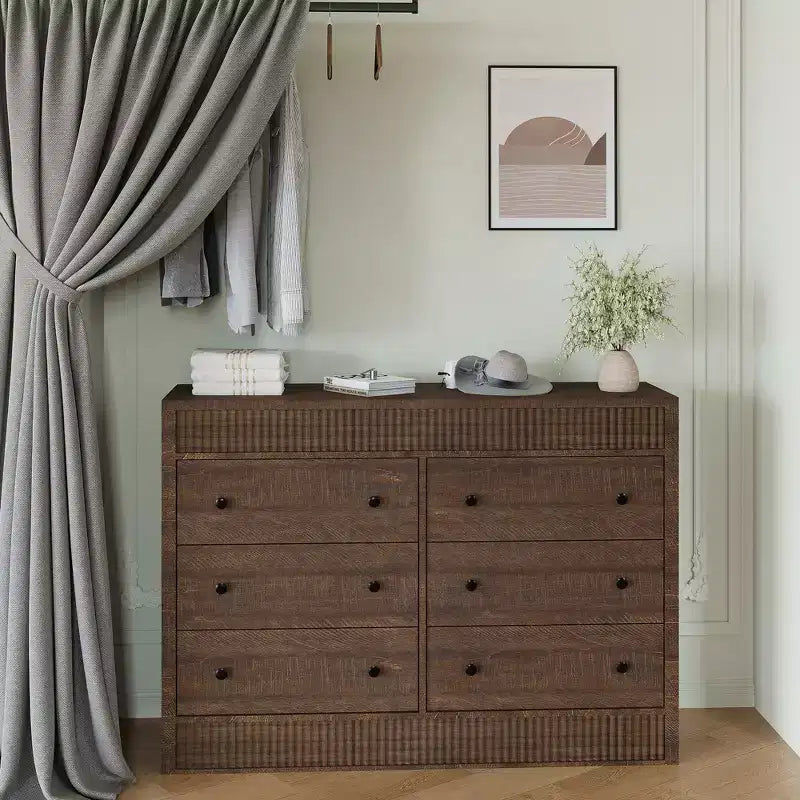 Fluted 6- or 7-Drawer Dresser with Smooth-Gliding Drawers and Anti-Tip Safety