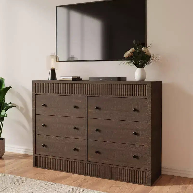 Fluted 6- or 7-Drawer Dresser with Smooth-Gliding Drawers and Anti-Tip Safety