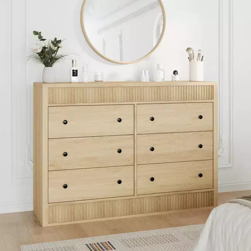 Fluted 6- or 7-Drawer Dresser with Smooth-Gliding Drawers and Anti-Tip Safety