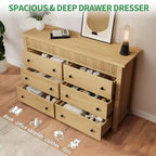 Fluted 6- or 7-Drawer Dresser with Smooth-Gliding Drawers and Anti-Tip Safety