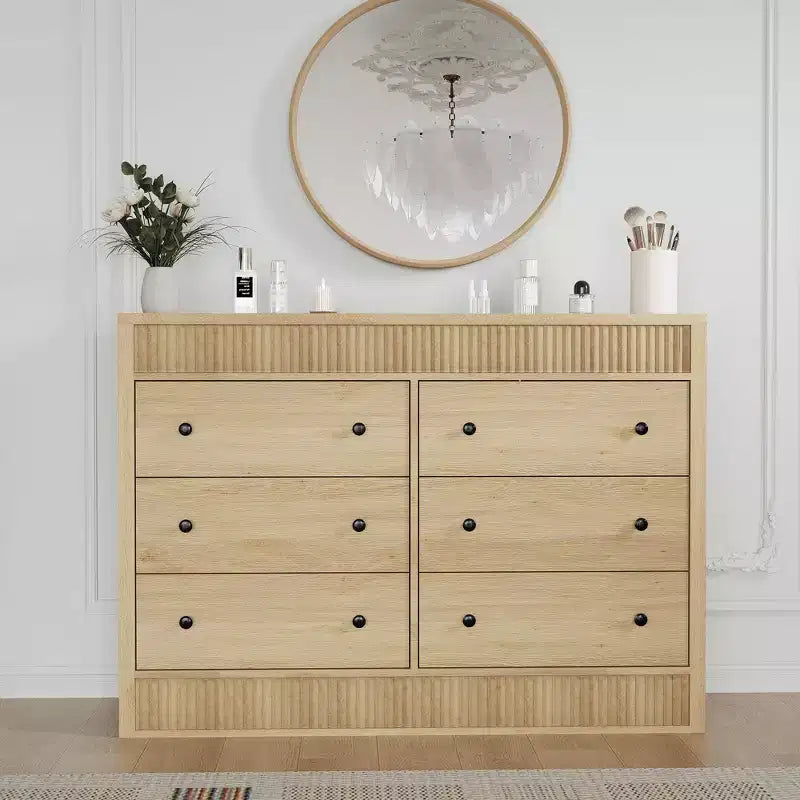 Fluted 6- or 7-Drawer Dresser with Smooth-Gliding Drawers and Anti-Tip Safety