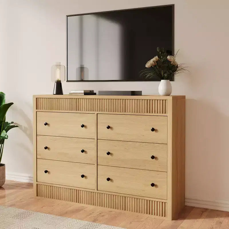 Fluted 6- or 7-Drawer Dresser with Smooth-Gliding Drawers and Anti-Tip Safety