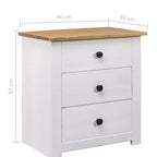 3-Drawer Solid Pine Nightstand and Bedside Storage Table