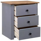 3-Drawer Solid Pine Nightstand and Bedside Storage Table