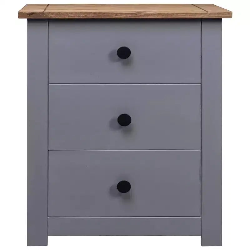3-Drawer Solid Pine Nightstand and Bedside Storage Table