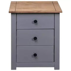 3-Drawer Solid Pine Nightstand and Bedside Storage Table