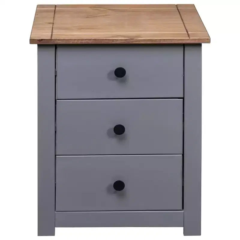 3-Drawer Solid Pine Nightstand and Bedside Storage Table