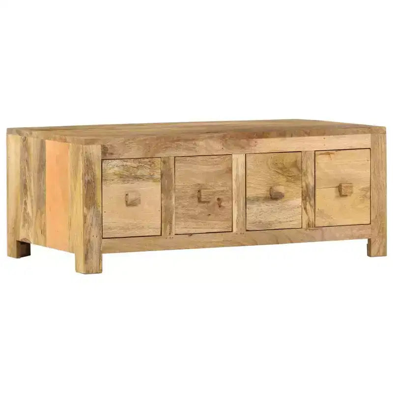 Coffee Table with 4 Drawers 35.4x19.7x13.8 Solid Mango Wood