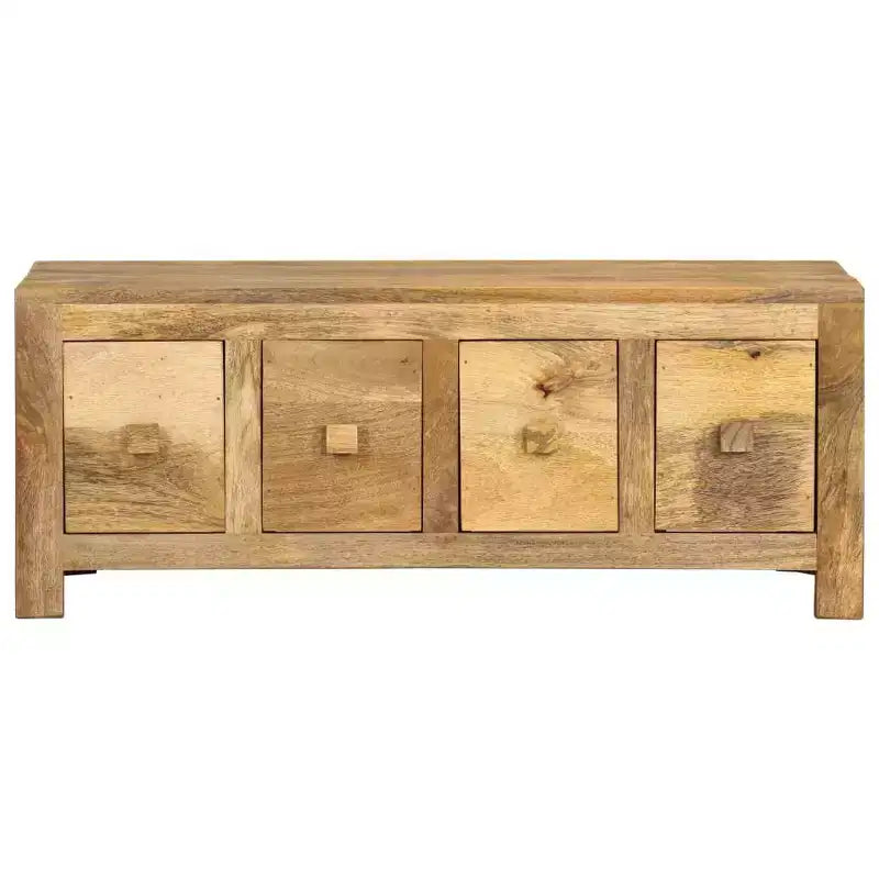Coffee Table with 4 Drawers 89.9 × 50.0 × 35.1 cm Solid Mango Wood