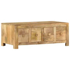 Coffee Table with 4 Drawers 89.9 × 50.0 × 35.1 cm Solid Mango Wood