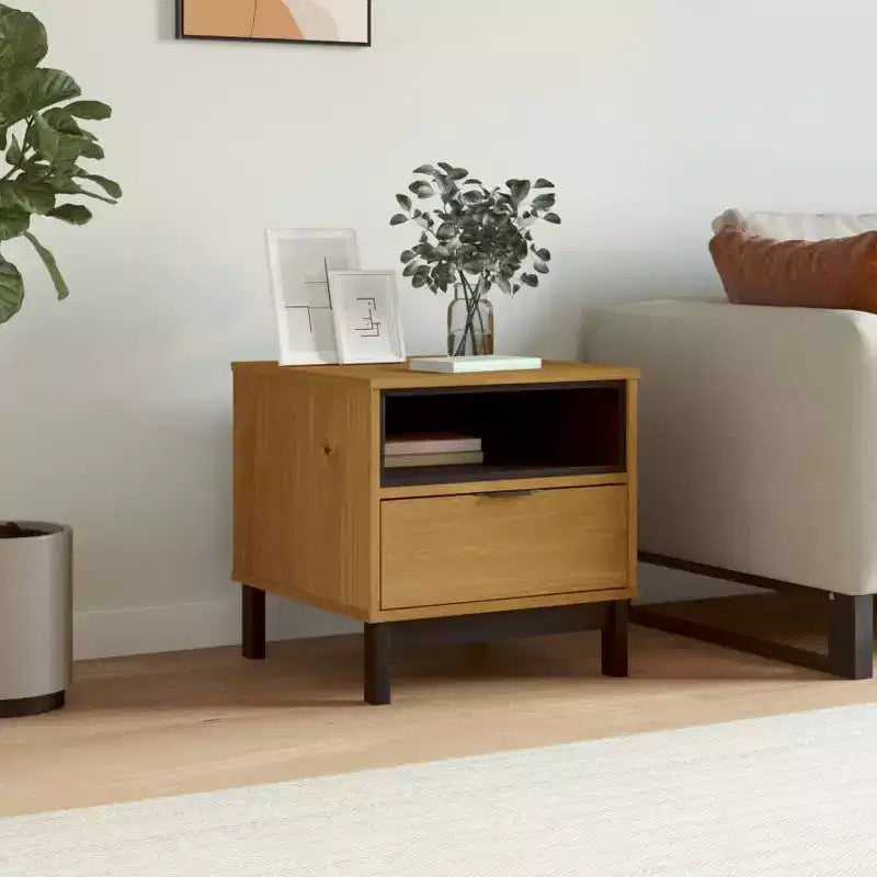 Side Table 50.0 × 50.0 × 50.0 cm Solid Pine Wood