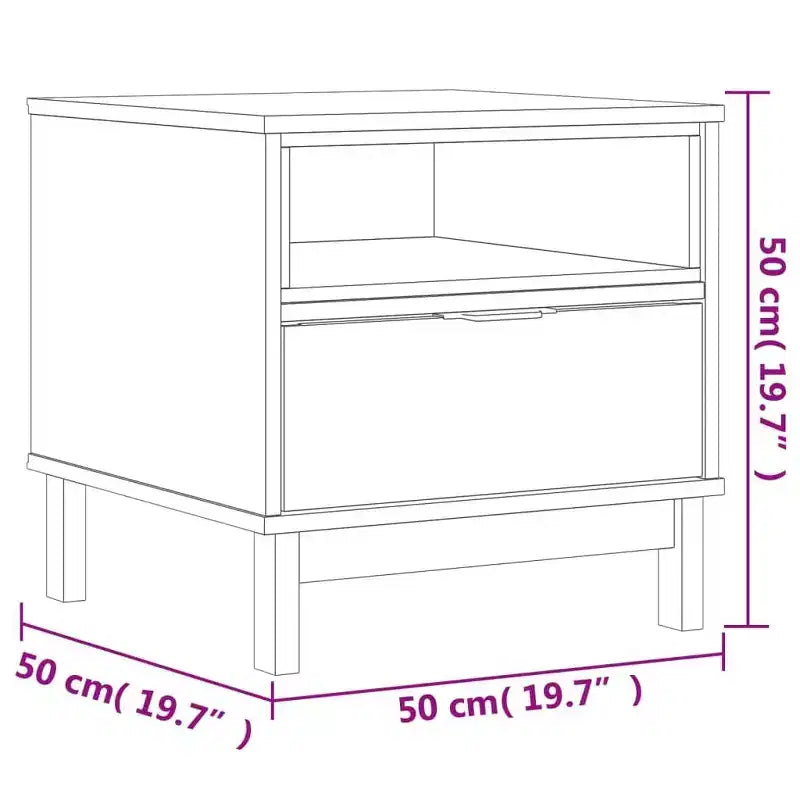 Side Table 50.0 × 50.0 × 50.0 cm Solid Pine Wood