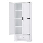 175.3 cm Tall Freestanding Bathroom Storage Cabinet with Adjustable Shelves for Kitchen, Living Room or Utility Room