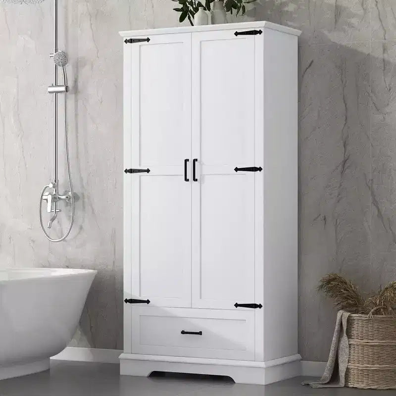 175.3 cm Tall Freestanding Bathroom Storage Cabinet with Adjustable Shelves for Kitchen, Living Room or Utility Room