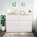 JVNOXK6 Drawer White Dresser, Modern Dresser for Bedroom with Spacious Countertop, Wood Storage Cabinet with Concealed Handles