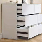 6-Drawer White Dresser, Modern Dresser for Bedroom with Spacious Countertop, Wood Storage Cabinet with Concealed Handles
