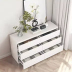 6-Drawer White Dresser, Modern Dresser for Bedroom with Spacious Countertop, Wood Storage Cabinet with Concealed Handles