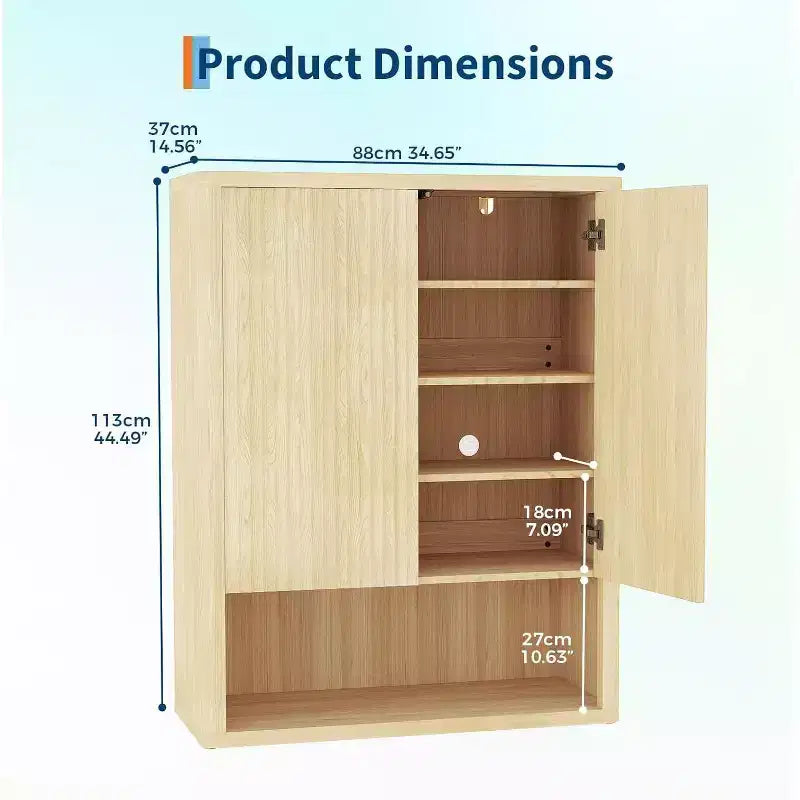 113.0 cm Tall 5-Tier Farmhouse Shoe Storage Cabinet with Adjustable Shelves