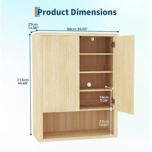 113.0 cm Tall 5-Tier Farmhouse Shoe Storage Cabinet with Adjustable Shelves
