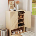 113.0 cm Tall 5-Tier Farmhouse Shoe Storage Cabinet with Adjustable Shelves