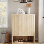 113.0 cm Tall 5-Tier Farmhouse Shoe Storage Cabinet with Adjustable Shelves