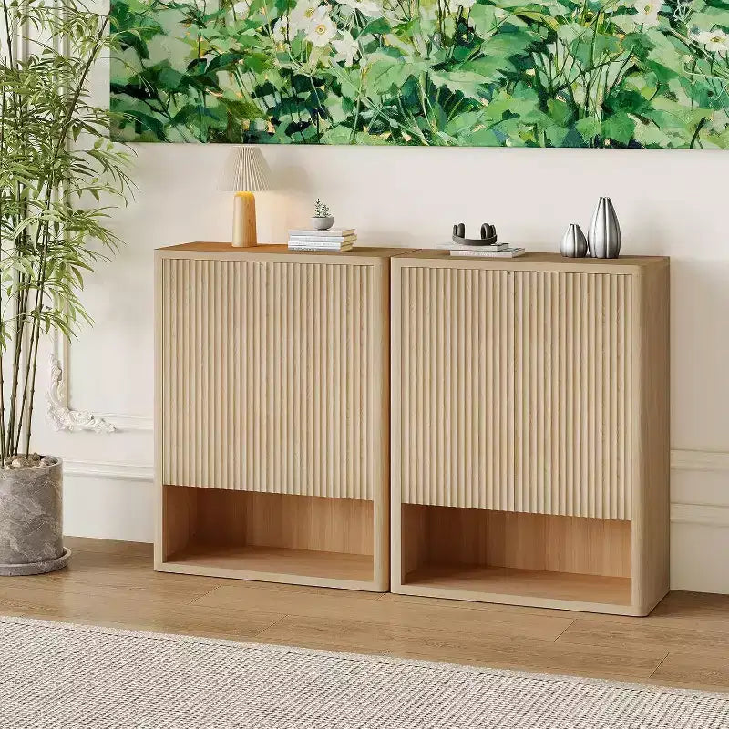 113.0 cm Tall 5-Tier Farmhouse Shoe Storage Cabinet with Adjustable Shelves